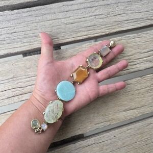 Chico's Chunky Goldtone Flat Stone Bracelet